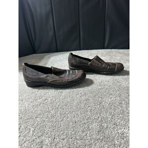 Clarks Bendables Leather Slip On Comfort Shoe 83532 Size 10M Womens Brown Y2K